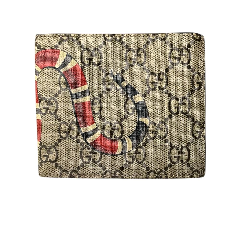 294. Gucci  GG Supreme Monogram Kingsnake Bi-Fold Wallet